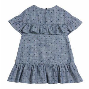 Kate Spade Chambray Polka Dot Ruffle Trim Dress